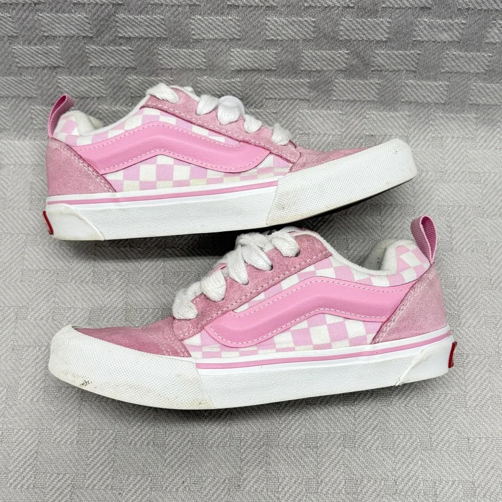 Vans Old Skool Shoes Unisex Kids Size 2.5 Pink Checkerboard Low‎ Top Sneakers
